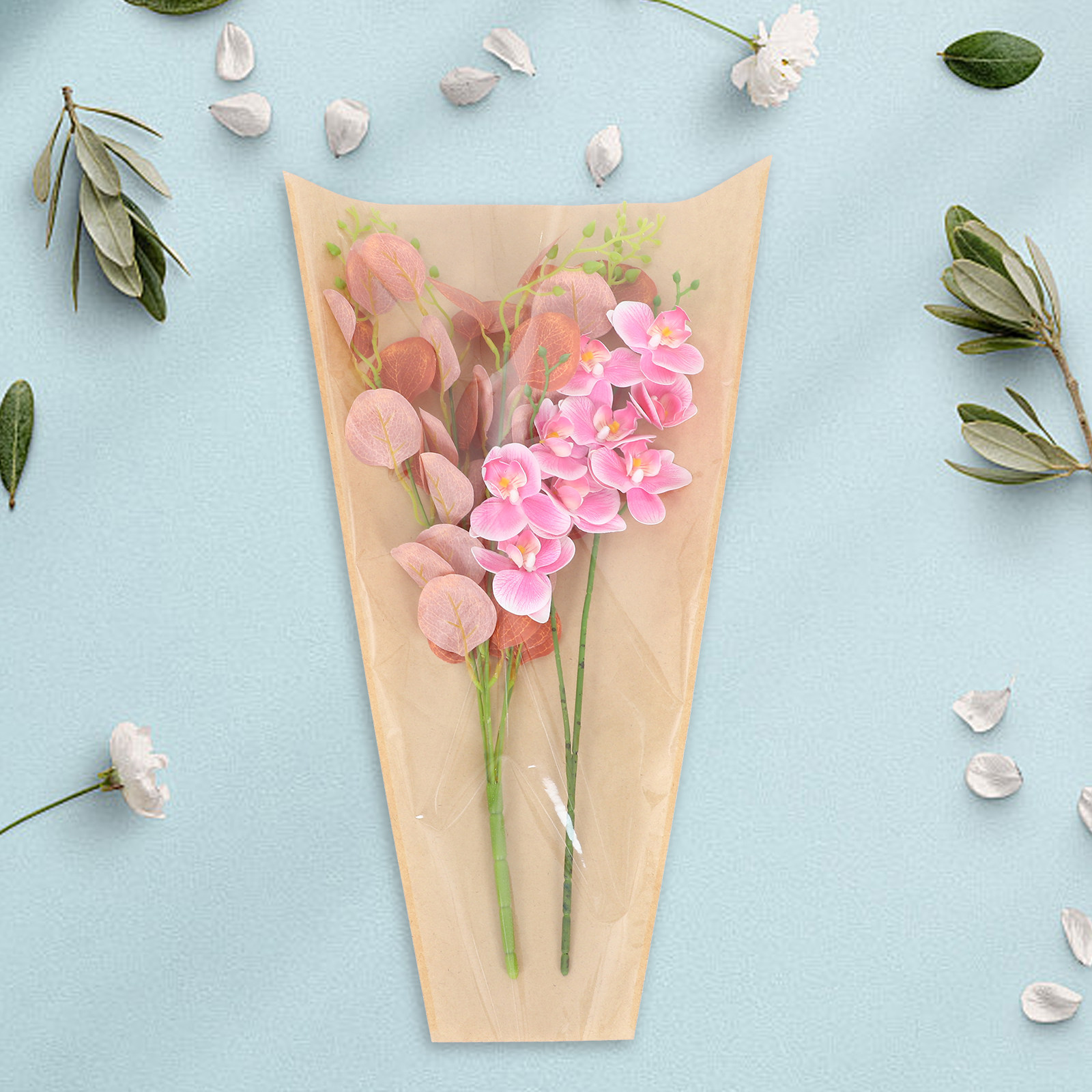 Flower Wrap Kraft - 50Pcs Kraft Flower Bags Transparent Floral