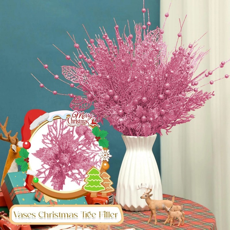 12Pcs Pink Christmas Tree Deco - Florist Supply Bulk 评论和价格