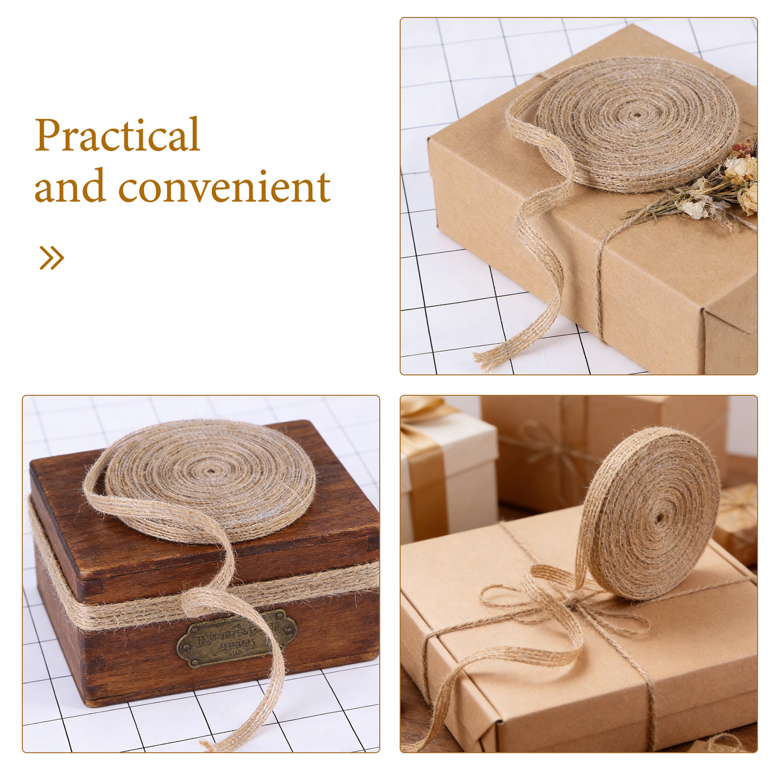 2 Rolls Natural Jute Burlap De - Twine Jute Natural 评论和价格