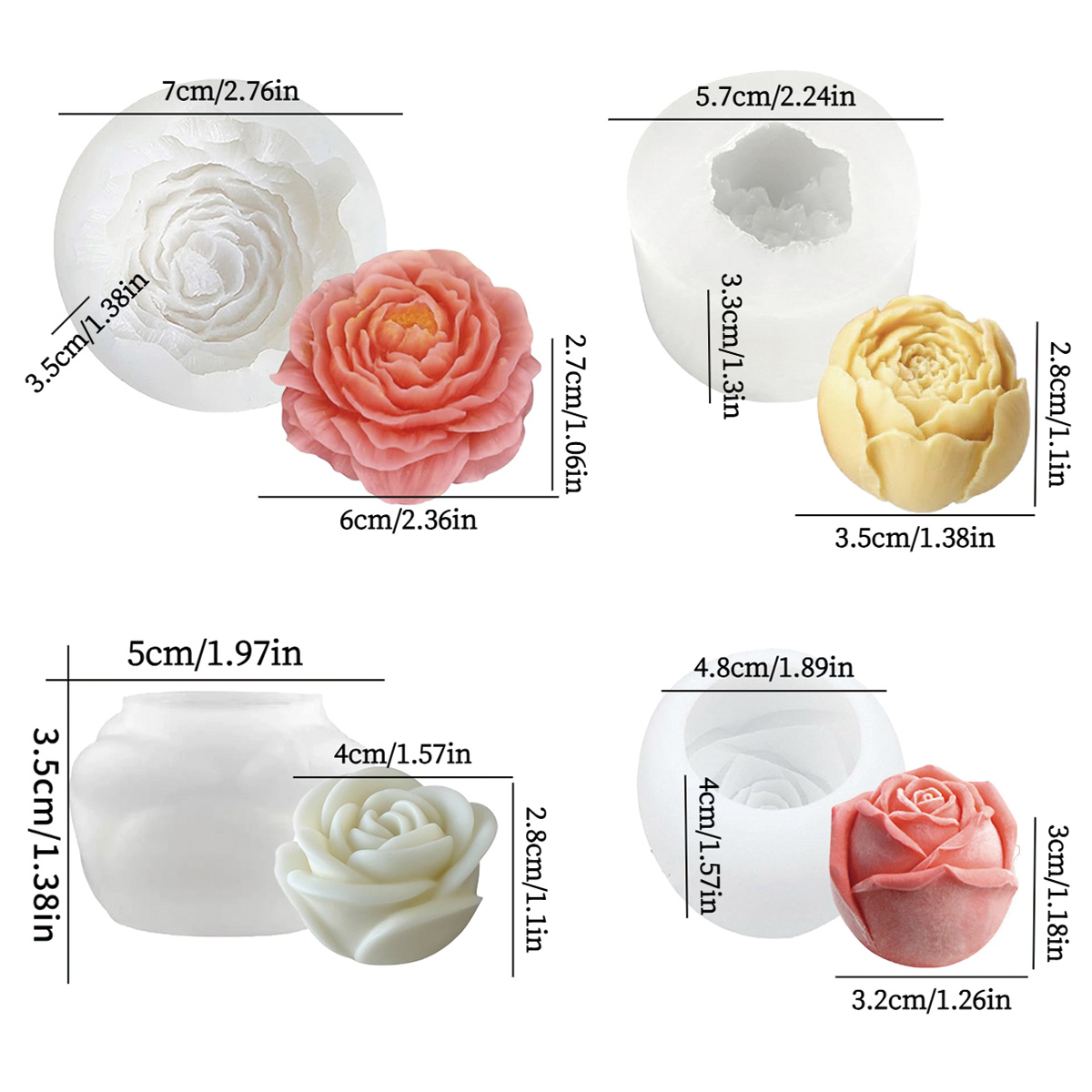 4pcs Floral Mold Set - Peony,  - Florist Supply Bulk 评论和价格